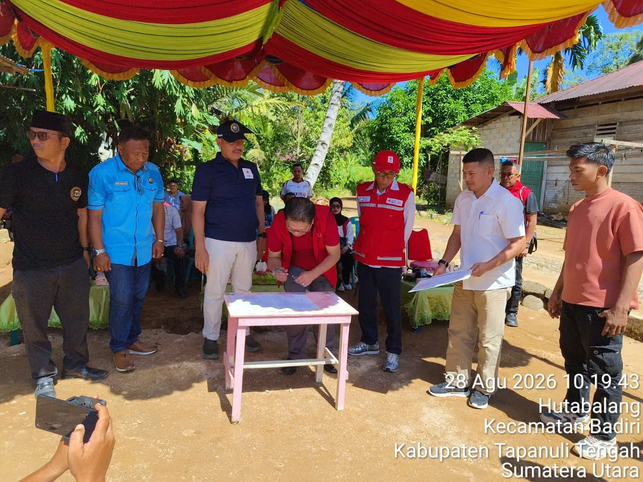 PMI Jakarta Utara bersama PMI Kabupaten Tapanuli Tengah meresmikan lima sumur bor untuk mendukung akses air bersih bagi masyarakat terdampak banjir dan longsor di Tapanuli Tengah, Jumat (28/8/2026).